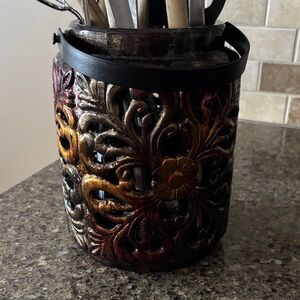Ornate Multicolor Utensil Holder